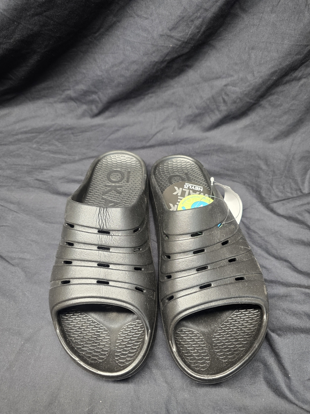 OKA HEYLŌ Black Recovery Slides Men's Size 11 NWT